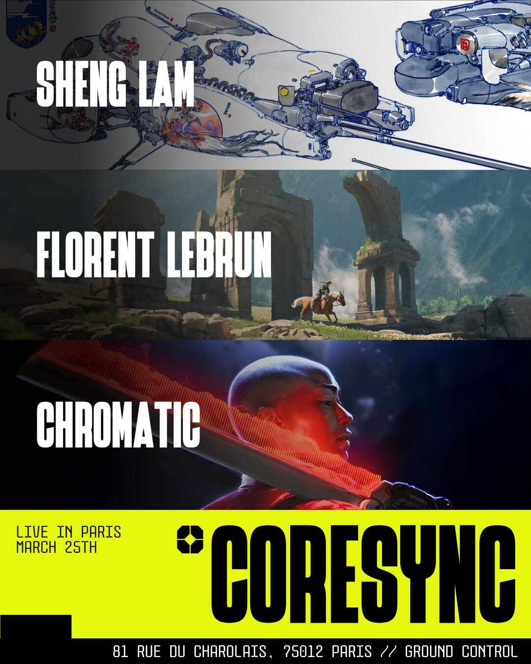 CORESYNC #1 poster with Sheng Lam, Florent Lebrun, Chromatic